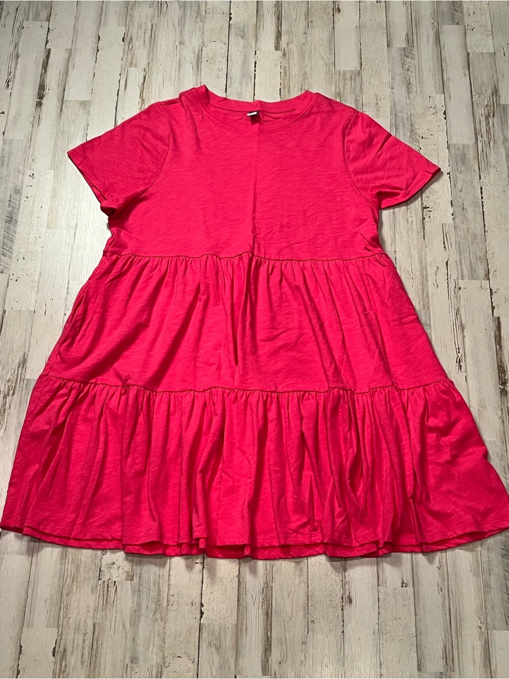 Old Navy XL Dark Pink Tiered Babydoll Swing Dress NWOT